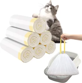 120 Count Cat Litter Box Liners 22.8" x 13.8", Anglecai Drawstring Cat Litter Bags Waste Replaced Liners For Cleanpethome Self-Cleaning Cat Litter Box