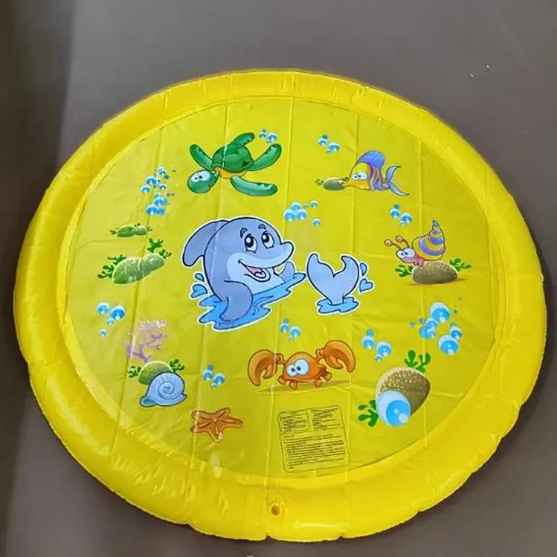 150/170cm Summer Pet Swimming Pool Inflatable Water Sprinkler Pad Play Cooling Mat Outdoor Interactive Fountain Toy for Dogs
