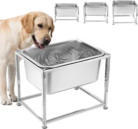 3 Gallons Large Elevated Dog Water Bowl - 3 Height Adjustable (8.5'', 10'', 11.6'') Raised Stand, Stainless Steel Dog Bowl for Medium Large Dogs Relief Joint Pressure
