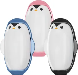 3pcs Penguin Travel Lint Roller,Mini Lint Roller for Clothes,Reusable Lint Rollers for Pet Hair Extra Sticky (Blue,Pink,Black)