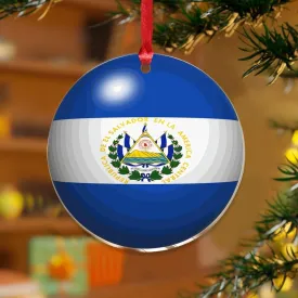 3" Acrylic Christmas Ornaments 2024 El Salvador Custom Xmas Ornament Bauble Festive Holidays Home Decor Flag Sports Bar Party Events Keepsake Transparent Disc Stocking Name Tag