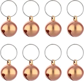 8 PCS Cat Collar Bell, Gold Bells for Dog Collars Charm Bells Pet Pendant Anti-Lost Training Small Bell for Cat Collar, Pet Collars Accessories for Small Dogs Cats (Rose Gold)
