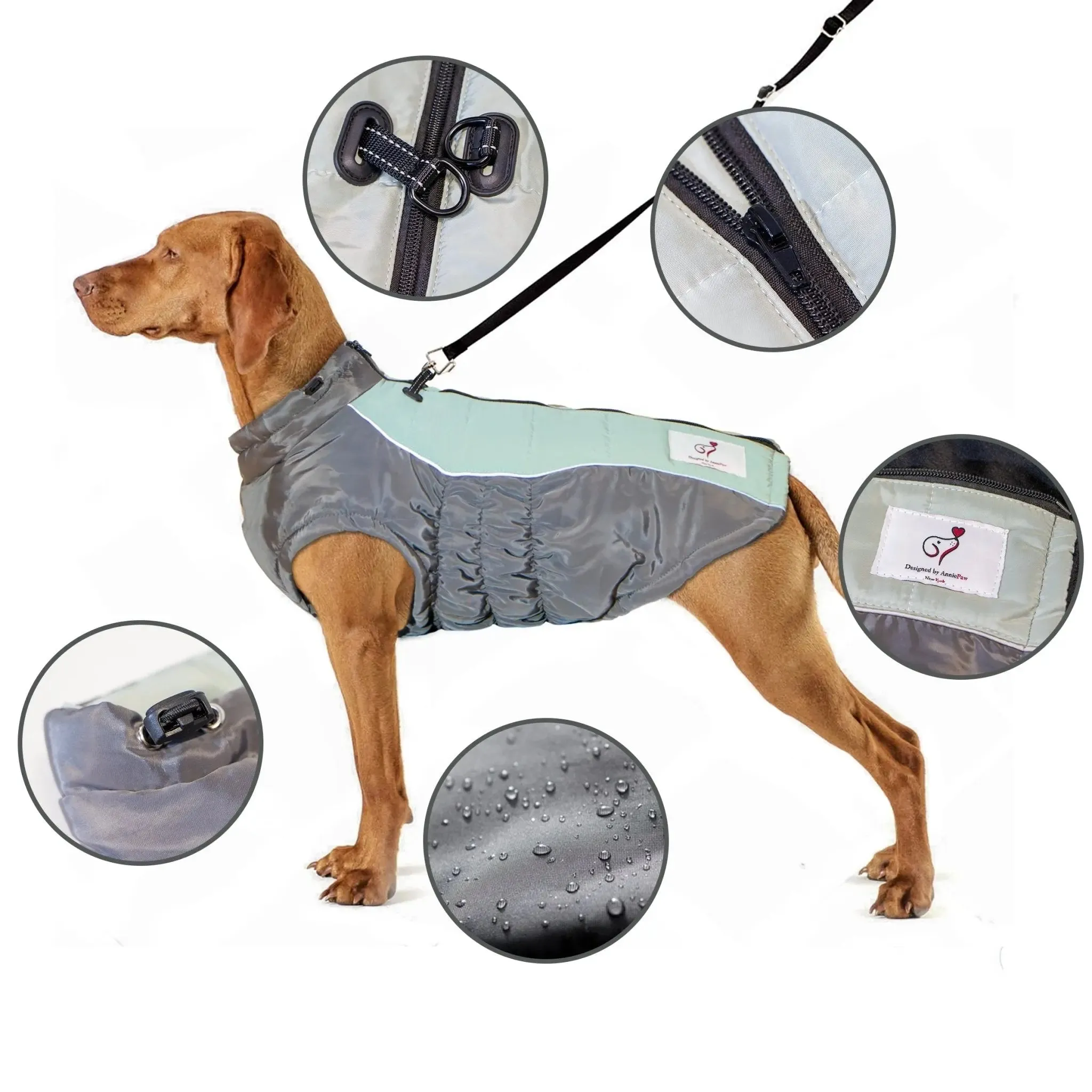 Anniepaw Winter Waterproof Snowproof Windbreaker Harness Dog Coats