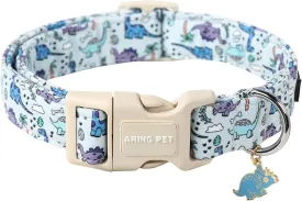 ARING PET Dinosaur Dog Collar-Cute Dog Collar for Small Dogs, Adjustable Dinosaur Print Pet Collars Puppy Collar for Small Medium Large Dogs