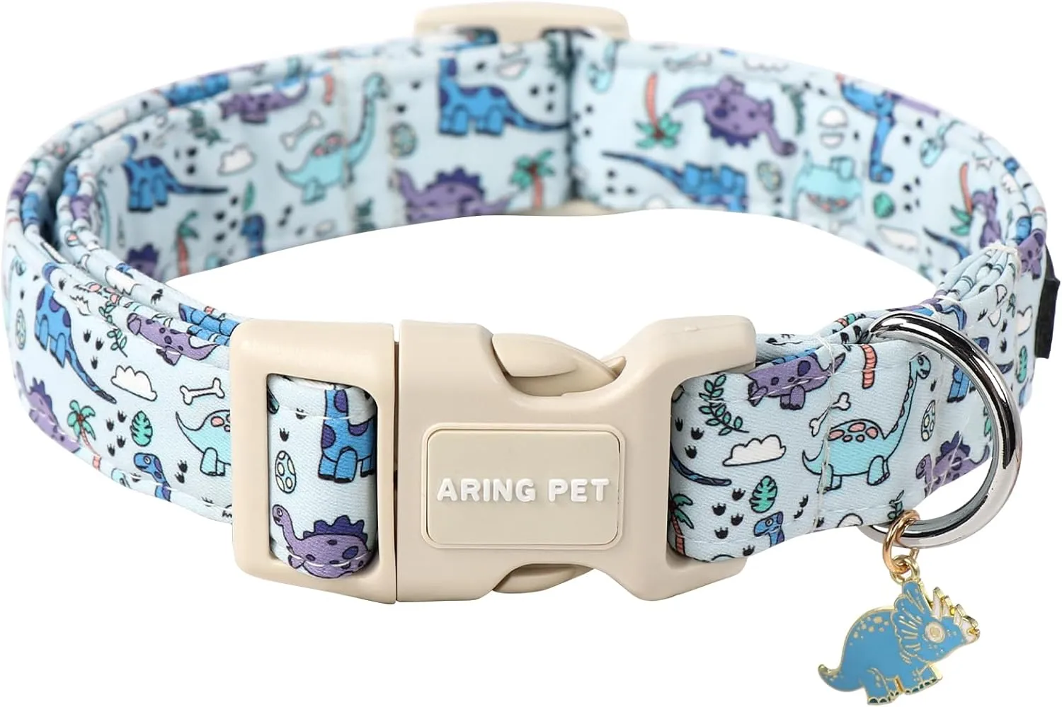 ARING PET Dinosaur Dog Collar-Cute Dog Collar for Small Dogs, Adjustable Dinosaur Print Pet Collars Puppy Collar for Small Medium Large Dogs