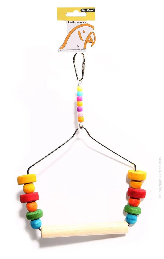 Avi One Bird Toy Coloured Block & Swing