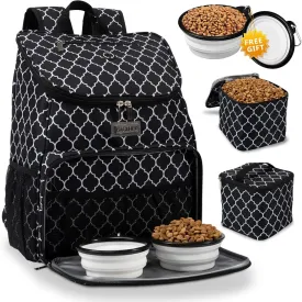 BAGLHERDog Travel Bag, Airline Approved Pet Supplies Backpack, Dog Travel Backpack with 2 Silicone Collapsible Bowls and 2 Food Baskets