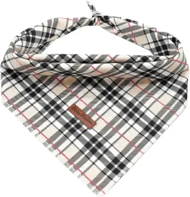 Bandana - 1Pack Plaid Washable Scarf, Square Bib Kerchief for Female or Male Dogs, Adjustable for Small Medium Large Pets