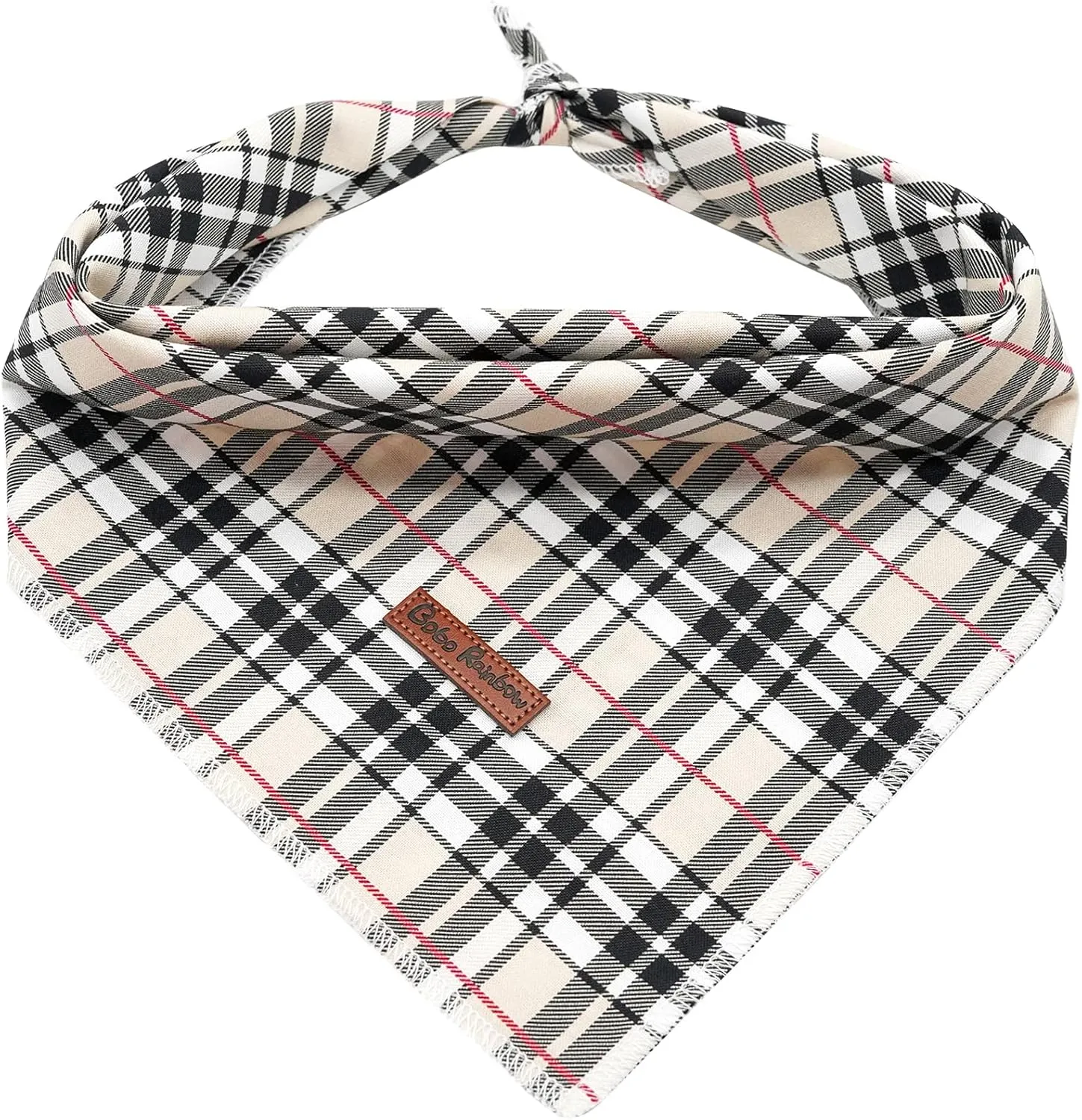 Bandana - 1Pack Plaid Washable Scarf, Square Bib Kerchief for Female or Male Dogs, Adjustable for Small Medium Large Pets