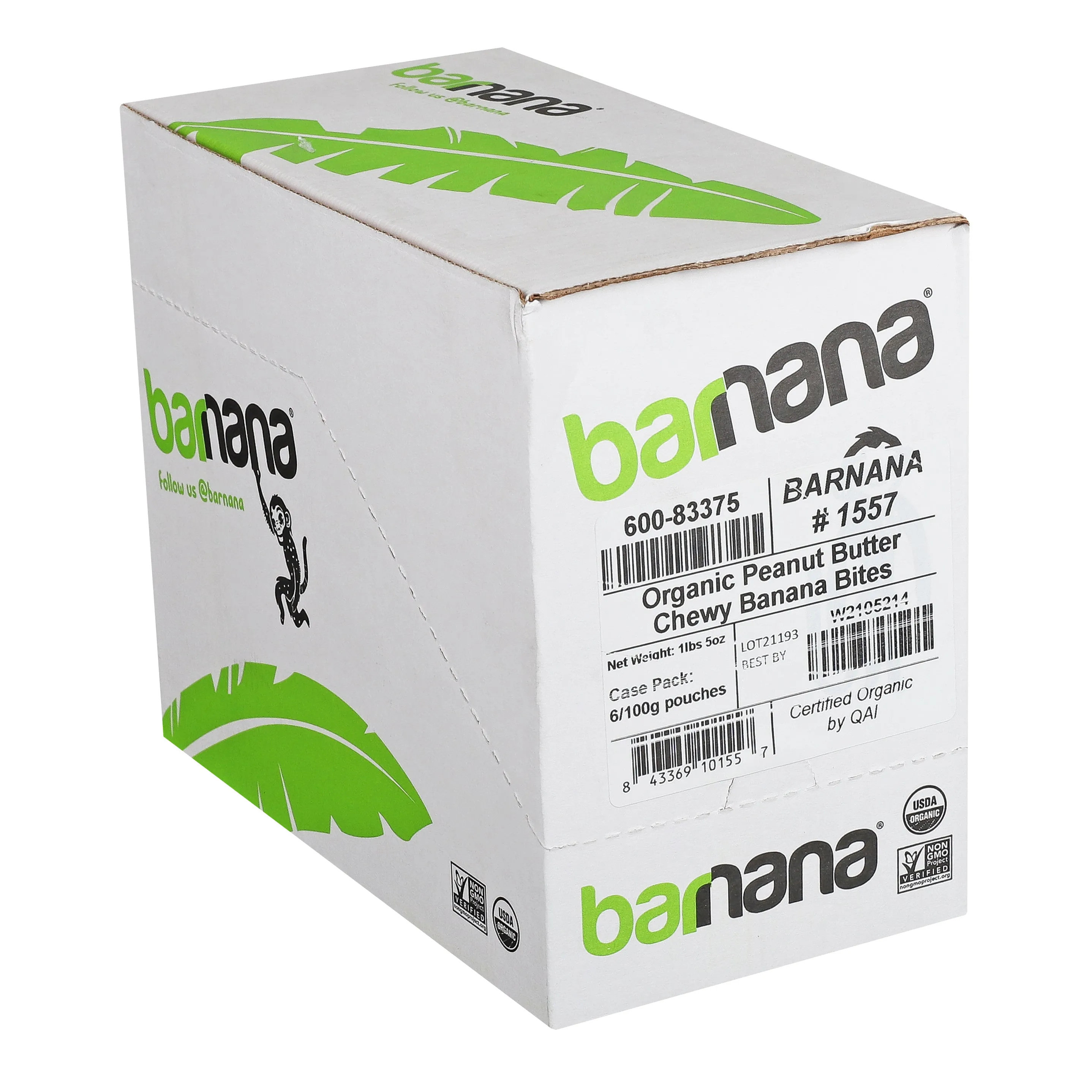 Barnana Peanut Butter Banana Bites-3.5 oz.-6/Case