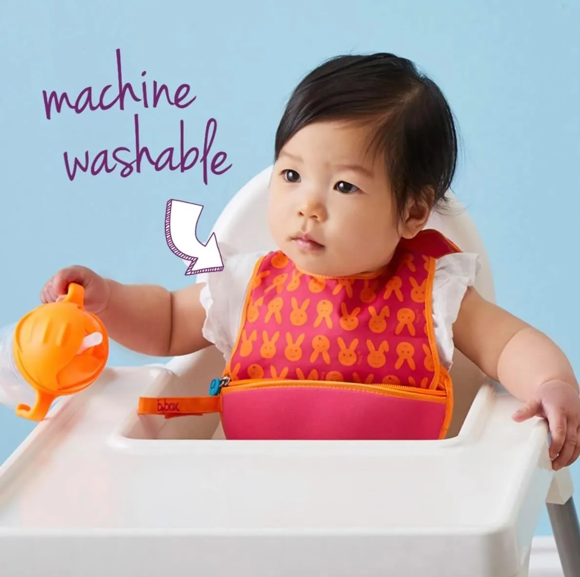 B.box Travel Bib & Silicone Spoon, Hip Hop Pattern, 4m 