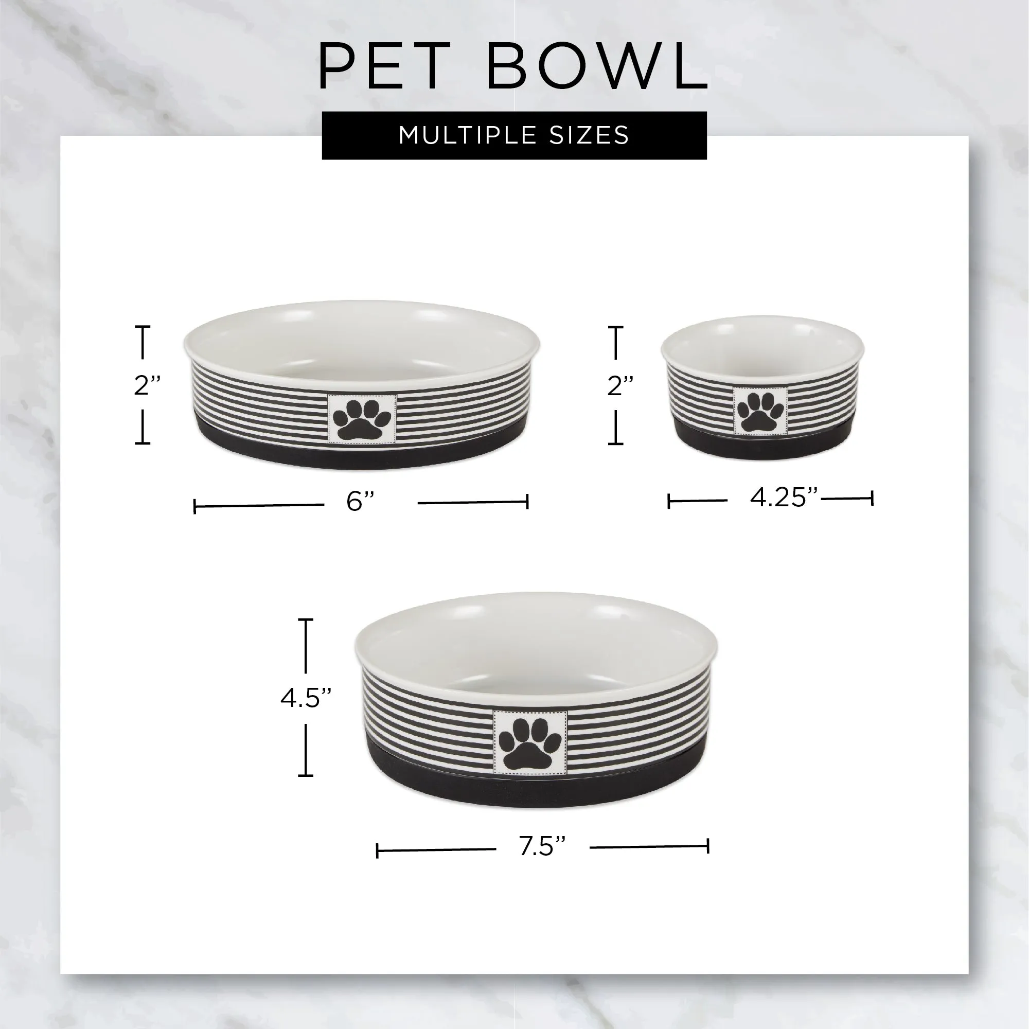 Blue Marble Pet Bowl Set of 2, Small - 3/4 C Capacity