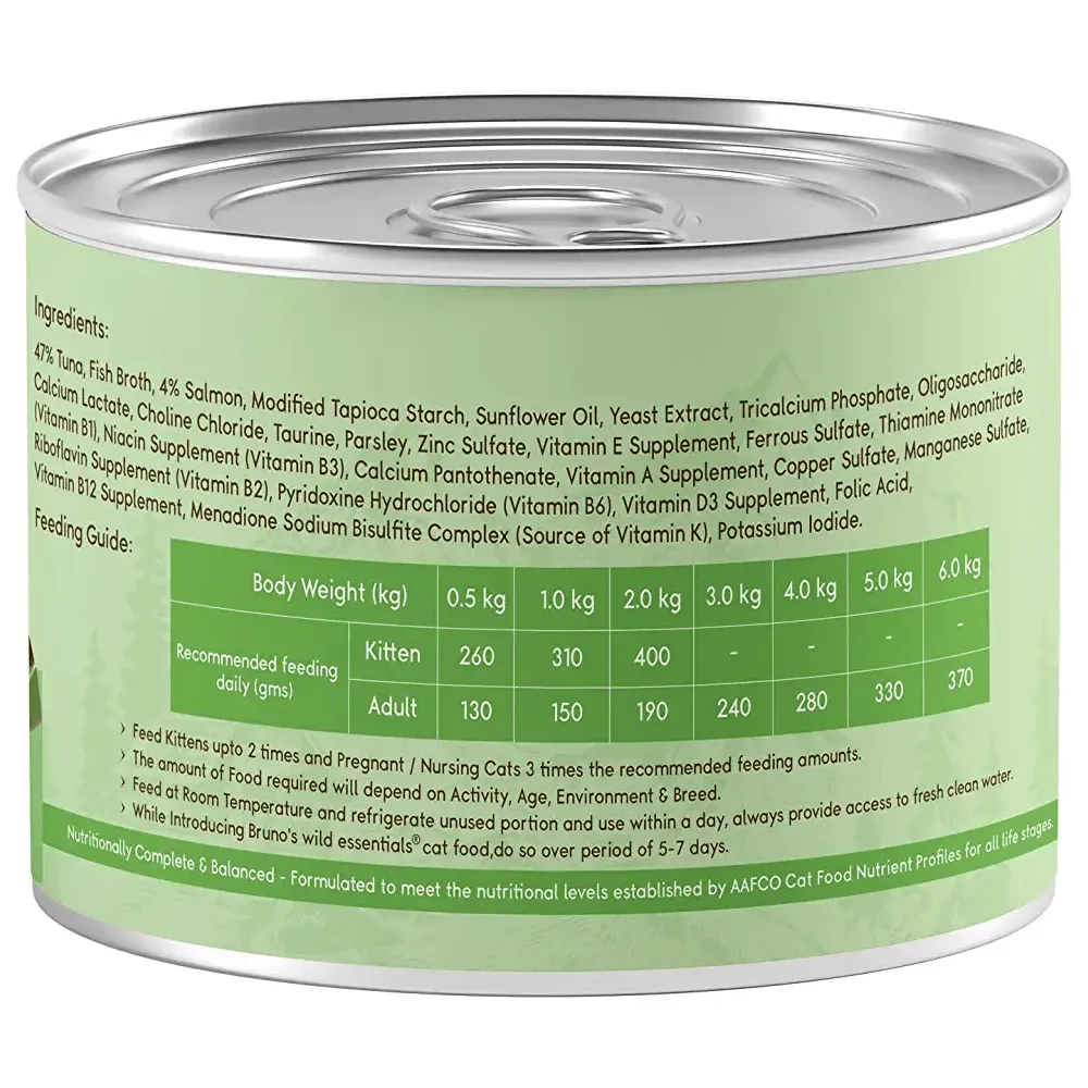 Bruno's Wild Essentials Mackerel & Tuna and Tuna with Salmon & Parsely Cat Wet Food Combo (6 6)