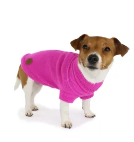 Cable Knit Dog Jumper Pink
