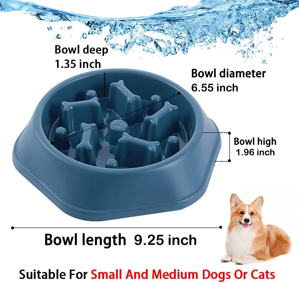 CAISHOW Slow Feeder Dog Bowl Anti Gulping Healthy Eating Interactive Bloat Stop Fun Alternative Non Slip Dog Slow Food Feeding Pet Bowl Slow Eating Healthy Design for Small Medium Size Dogs