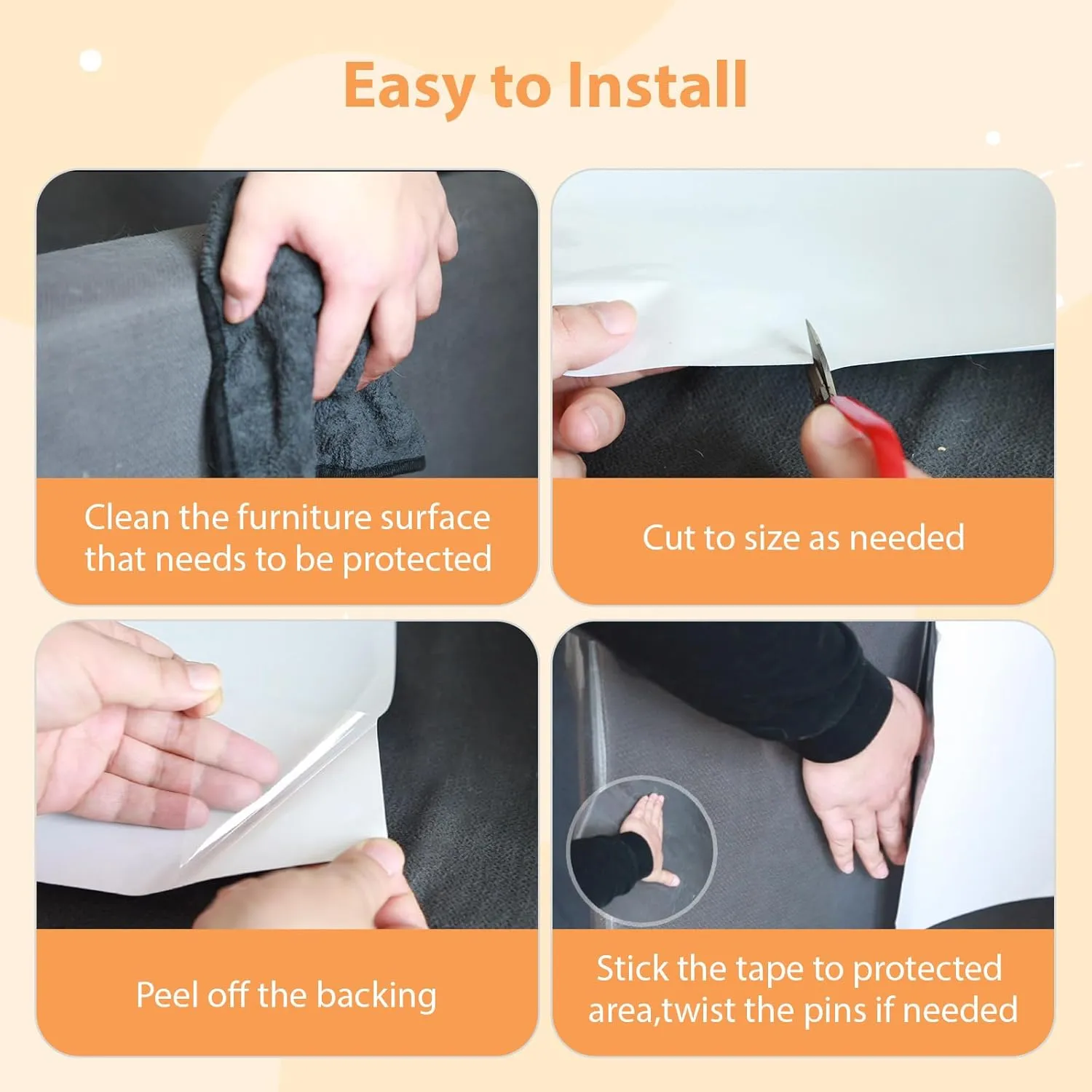 Cat Scratch Furniture Protectors,10 Packs Clear Couch Protector from Cat Scratch Guard,Sofa Corner Scratching Training Tape Deterrent (10pack-6 * 17''12'' 4 * 17''10'')