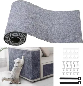 Cat Scratching Furniture Protector Self Adhesive Trimmable Protective Sofa Carpet Leather Furniture Pad Replacement for Cat Tree Shelves DIY Pet Scratch Protector (Light Grey, 15.7"x78.7")