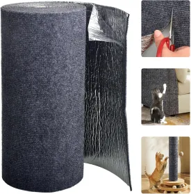 CONLI Cat Scratch Pad Trimmable Self Adhesive Cat Scratching Post Carpet Replacement for Cat Tree Shelves, DIY Cuttable Cat Scratcher Mat for Furniture Wall Protection(157.5" L  15.75" W)