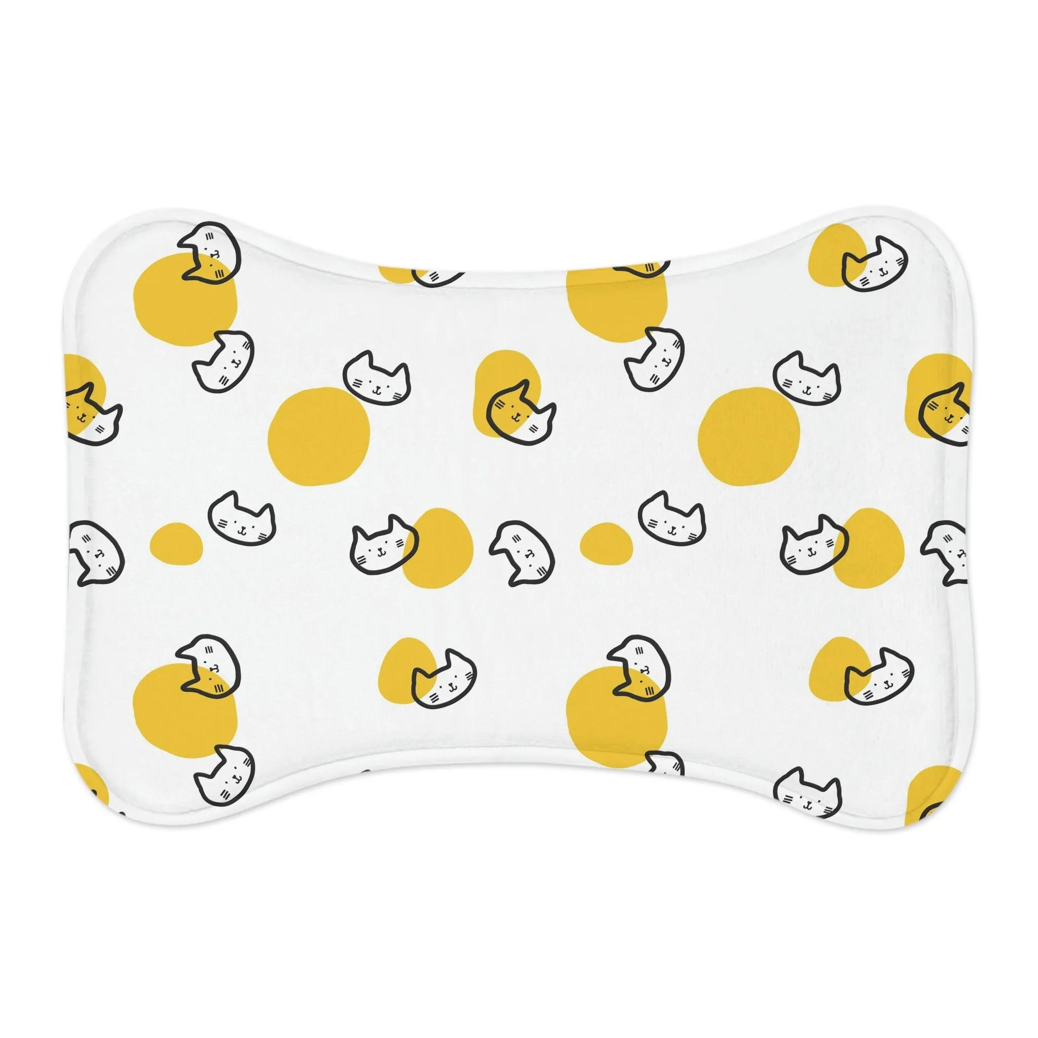 Customizable Fun Pet Feeding Mats - Vibrant Bone and Fish Patterns for Tidy Mealtimes