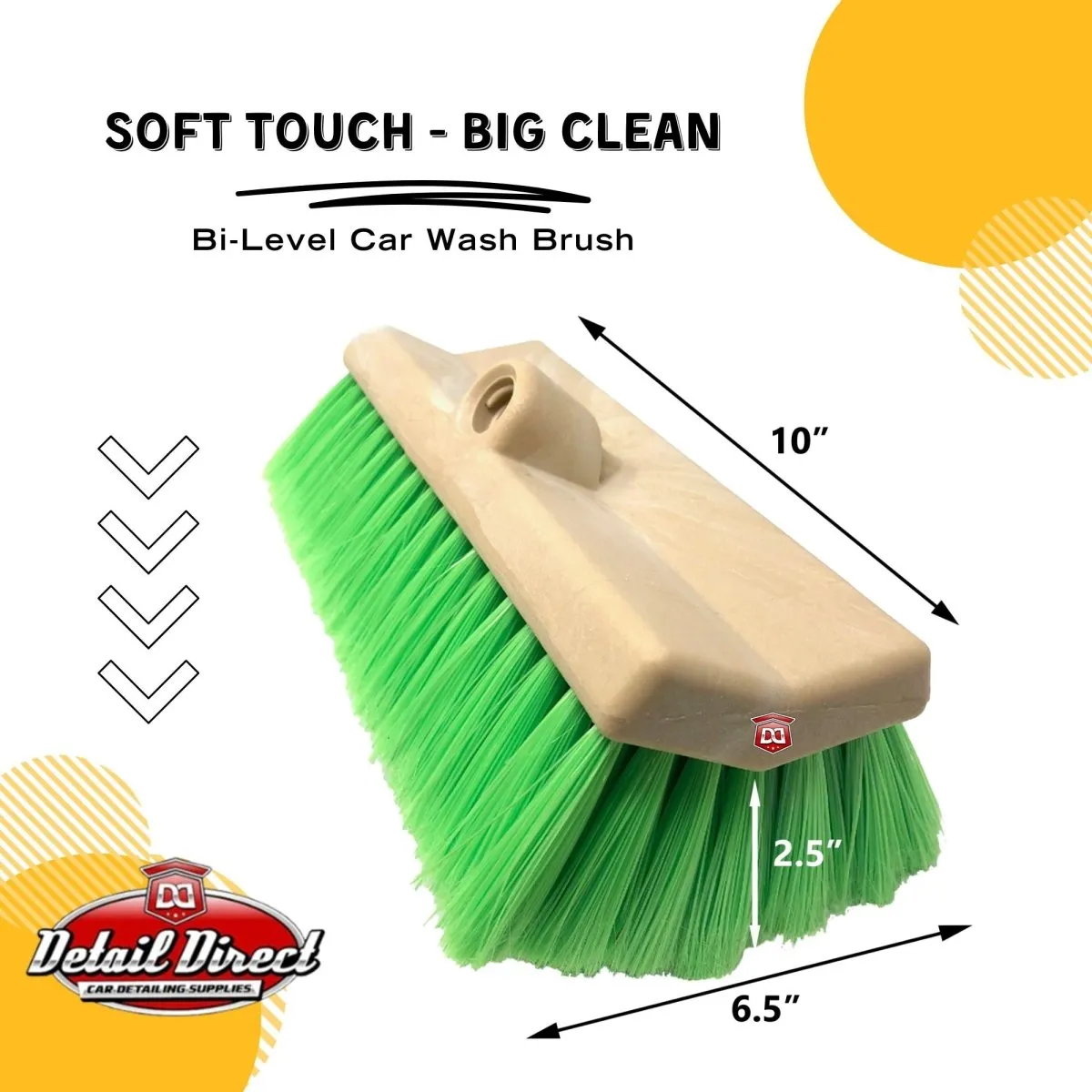 DETAIL DIRECT Car Wash Brush Bi-Level with Extra Soft Bristles