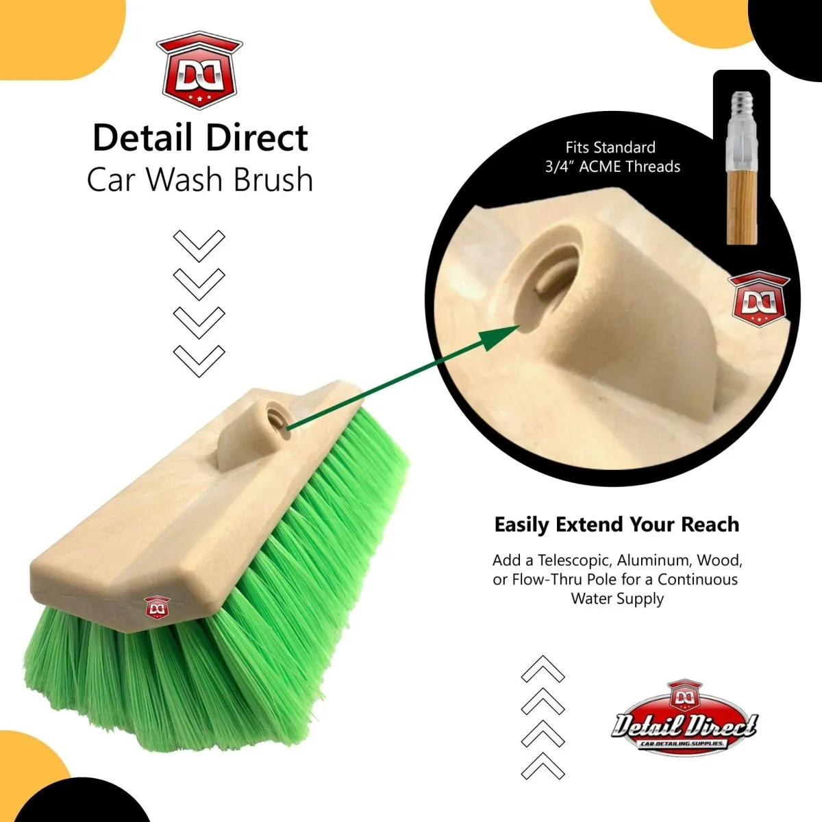 DETAIL DIRECT Car Wash Brush Bi-Level with Extra Soft Bristles