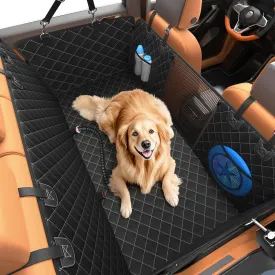 Dog car seat Cover for Back seat 2025 Upgraded 100% Waterproof and Scratch Resistant Rear Seat Hard Bottom Extension - Dog Car Seat Holds Up to 400 lb Pet for Cars, Trucks and SUVs (Black)