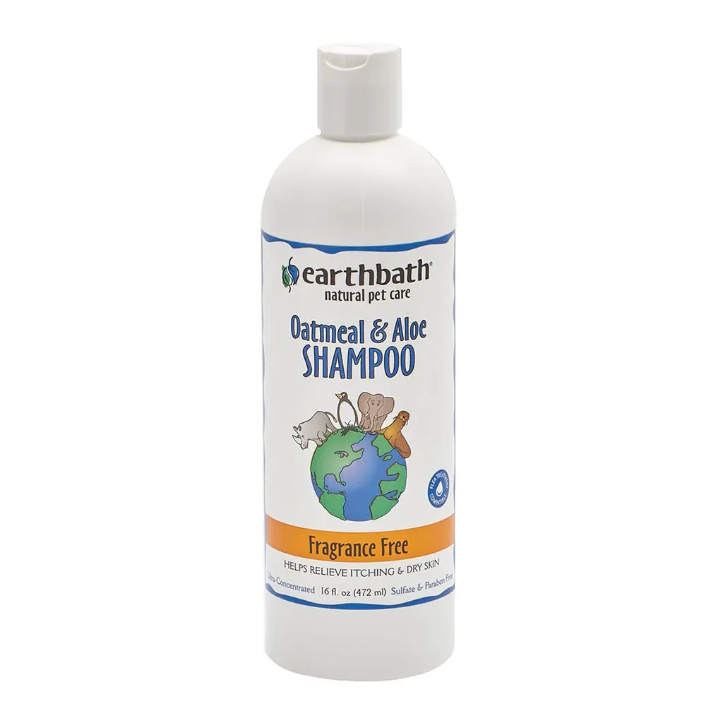 Dog Shampoo Earthbath Itch Relief Fragrance Free Oatmeal & Aloe  - 472ml