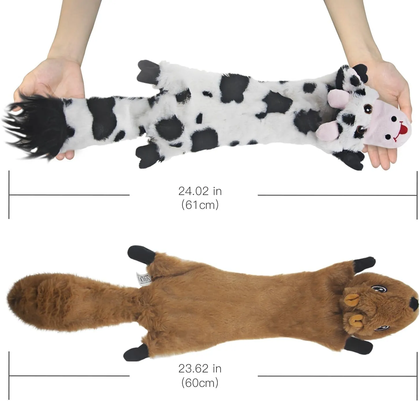 Dog Squeaky Toys 5 Pack, Pet Toys Crinkle Dog Toy No Stuffing Animals Dog Plush Toy Dog Chew Toy for Large Dogs and Medium Dogs Squeeky Doggie Toys 5 Pack for Large Dogs Multi-Colored