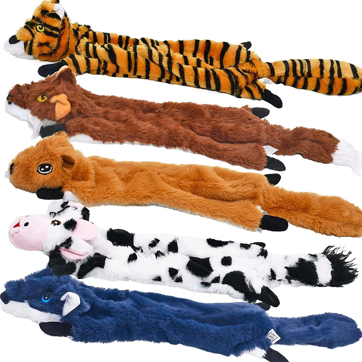 Dog Squeaky Toys 5 Pack, Pet Toys Crinkle Dog Toy No Stuffing Animals Dog Plush Toy Dog Chew Toy for Large Dogs and Medium Dogs Squeeky Doggie Toys 5 Pack for Large Dogs Multi-Colored