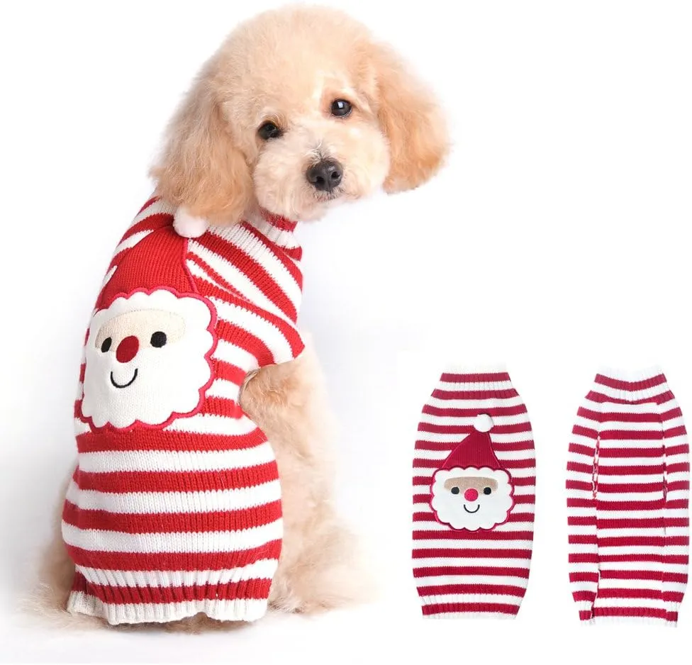 Dog Sweater Christmas Santa Pet Cat Winter Knitwear Warm Clothes