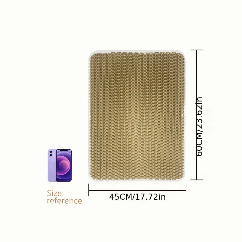 Double Layer Cat Litter Mat Nonslip Washable Traps Odors