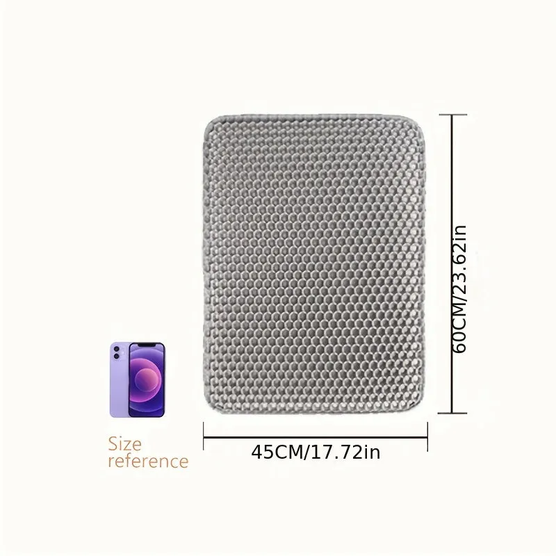 Double Layer Cat Litter Mat Nonslip Washable Traps Odors