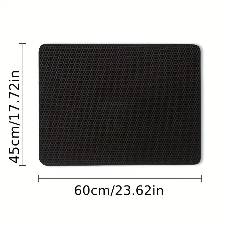 Double Layer Cat Litter Mat Nonslip Washable Traps Odors