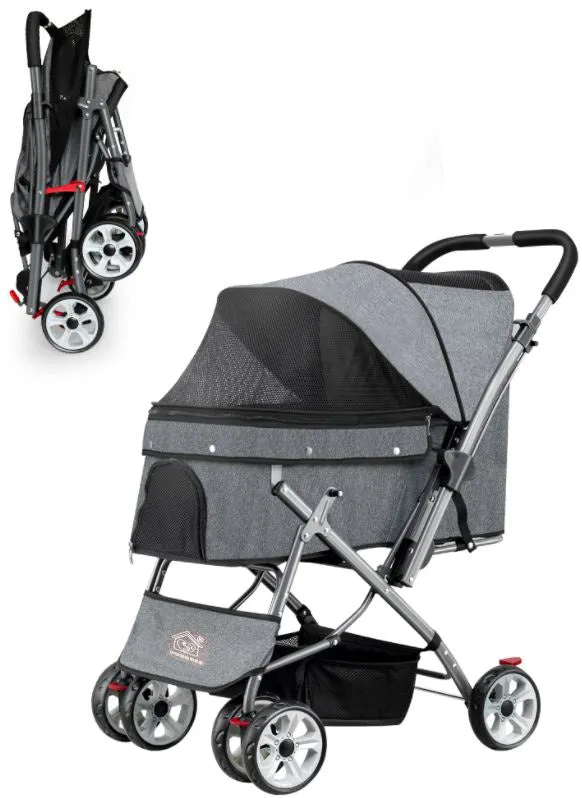 Dual Side Reversible Handle Large Pet Pram Pet Strollers