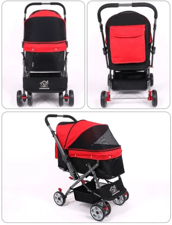 Dual Side Reversible Handle Large Pet Pram Pet Strollers