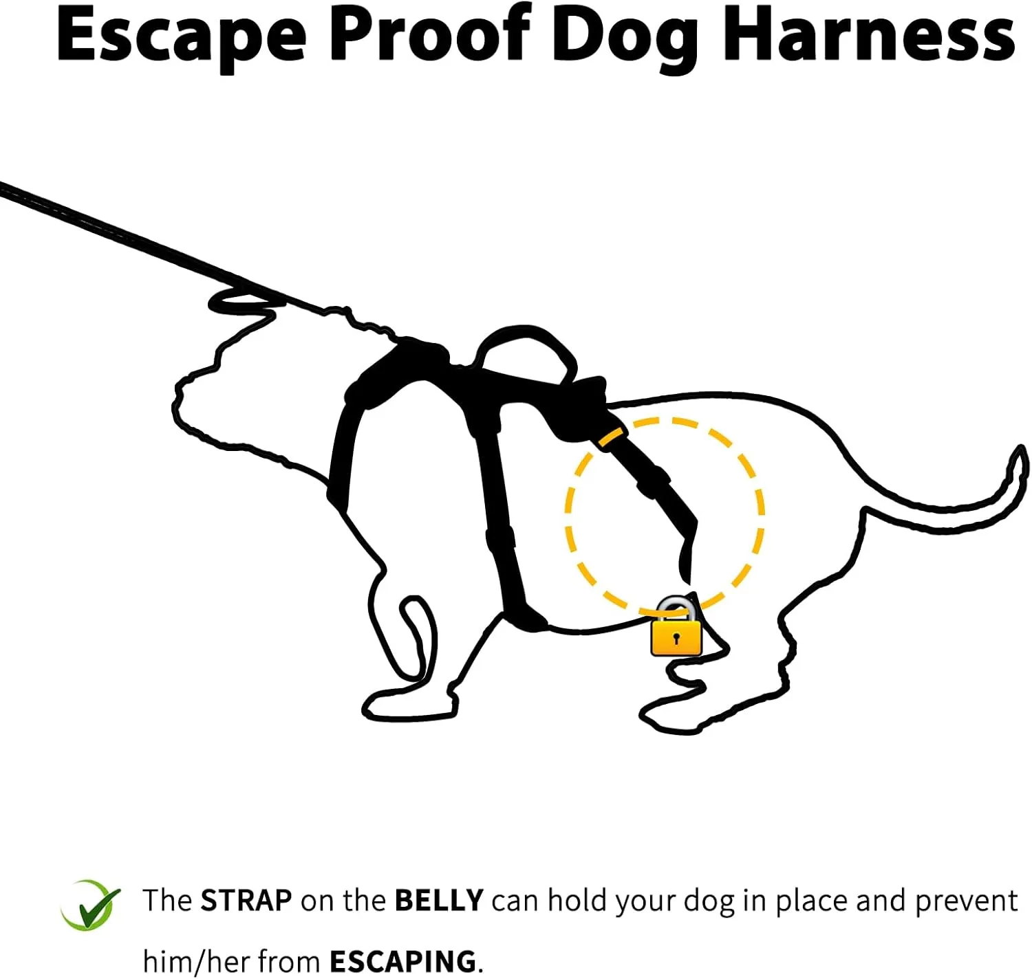 Escape Proof Dog Harness, Escape Artist Harness, Reflective Harness with Padded Handle, Breathable, Durable, Adjustable Vest for Medium Dogs Walking, Training, and Running Gear (Blue, L)