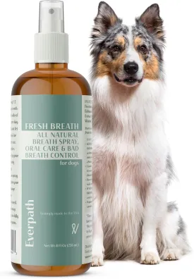 Everpath Pet Fresh Breath Spray - 8 Fluid Ounces/236mls | Made in The USA | Enhances Dental and Gum Wellness | Supports Oral Care and Control Bad Breath | Natural Solution for Pets