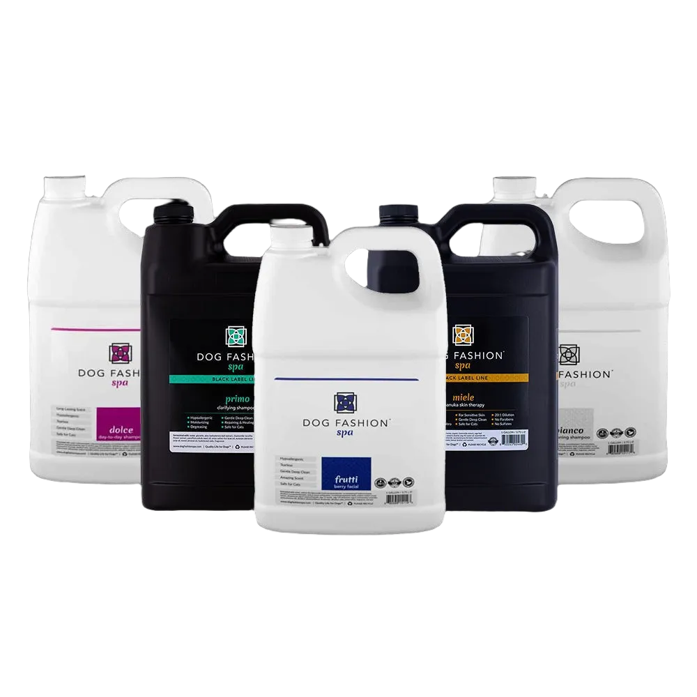 Five Bestselling Shampoos Bundle Gallon by Dog Fashion Spa