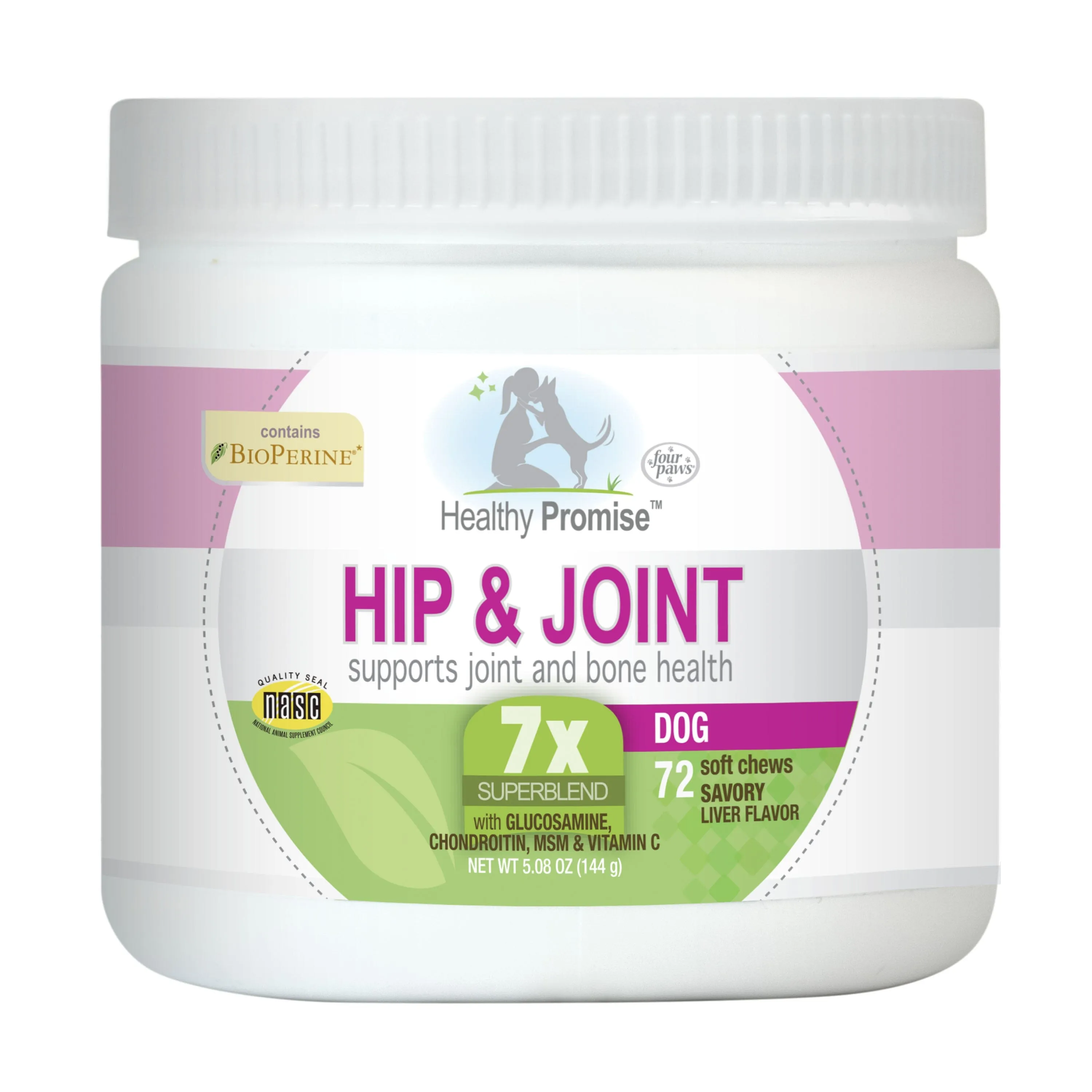 Four Paws Healthy Promise Hip & Joint Supplement for Dogs Soft Chews Hip & Joint - 72 Count