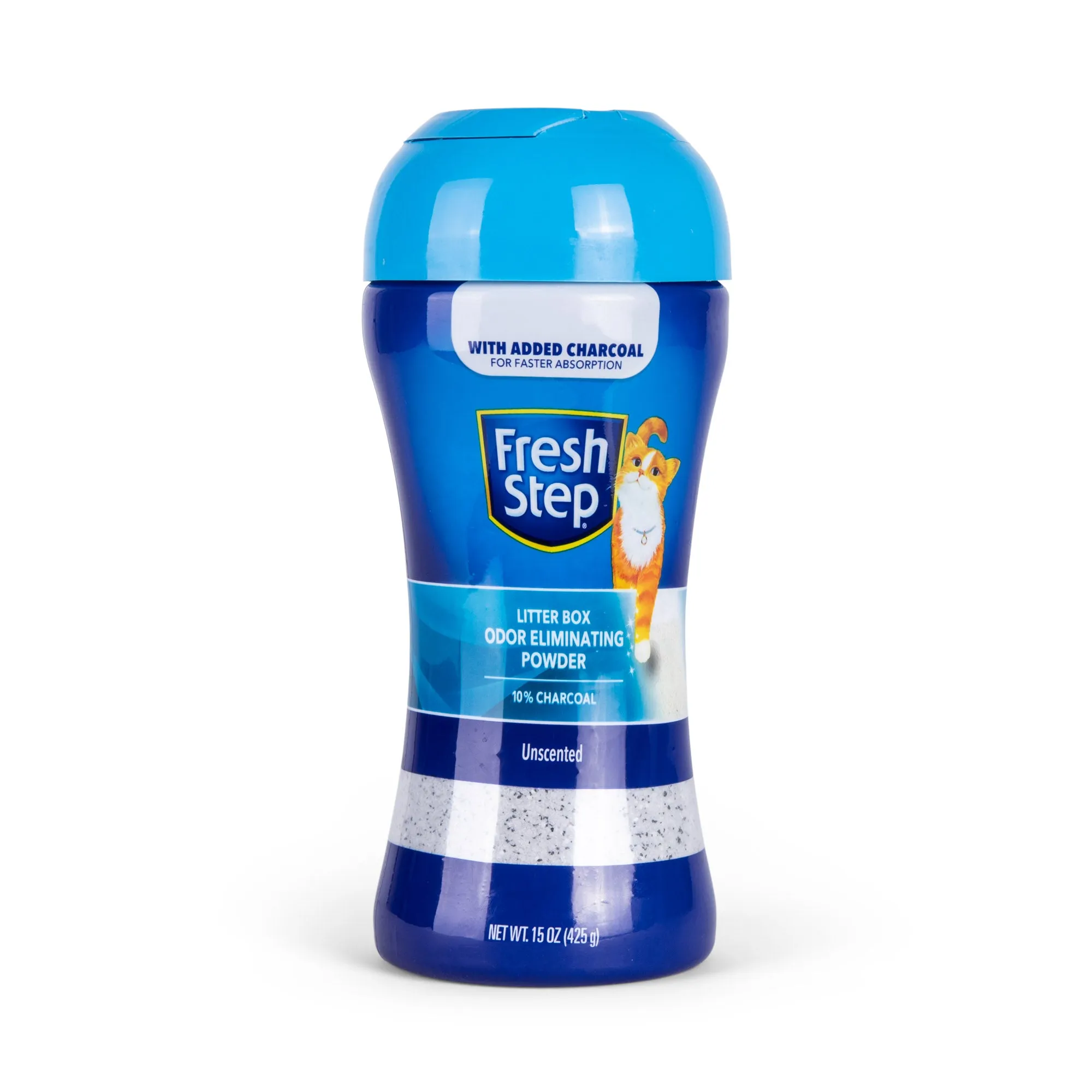 Fresh Step Litter Box Charcoal Odor Eliminating Powder, 15 Ounces Sifting/Pour Cap Unscented | Cat Litter Box Deodorizer Powder