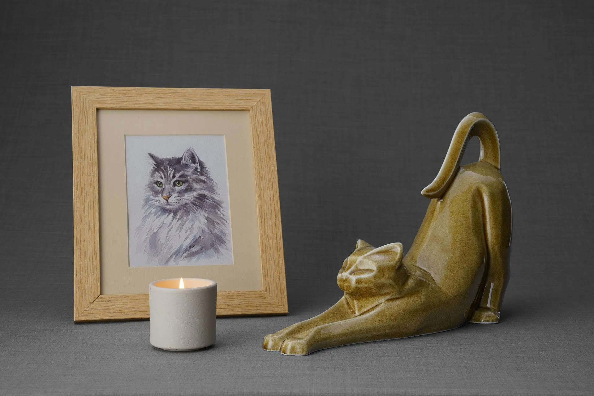 Grace Memorial Bundle - 4 Pieces - Portrait | Urn | Nameplate Holder | Scented Candle