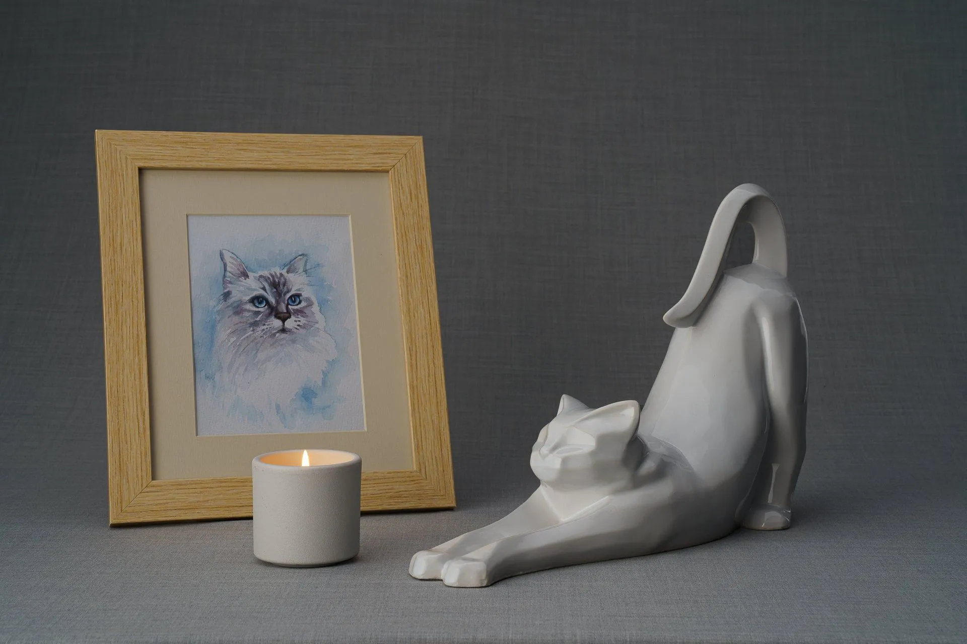 Grace Memorial Bundle - 4 Pieces - Portrait | Urn | Nameplate Holder | Scented Candle