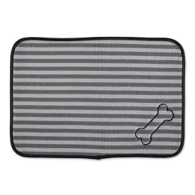 Gray Stripe Embroidered Bone Pet Mat