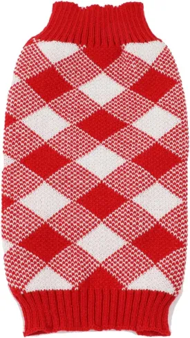 HAPEE Christmas Dog Sweaters for Medium Dogs, Argyle Winter Xmas Pet Clothes