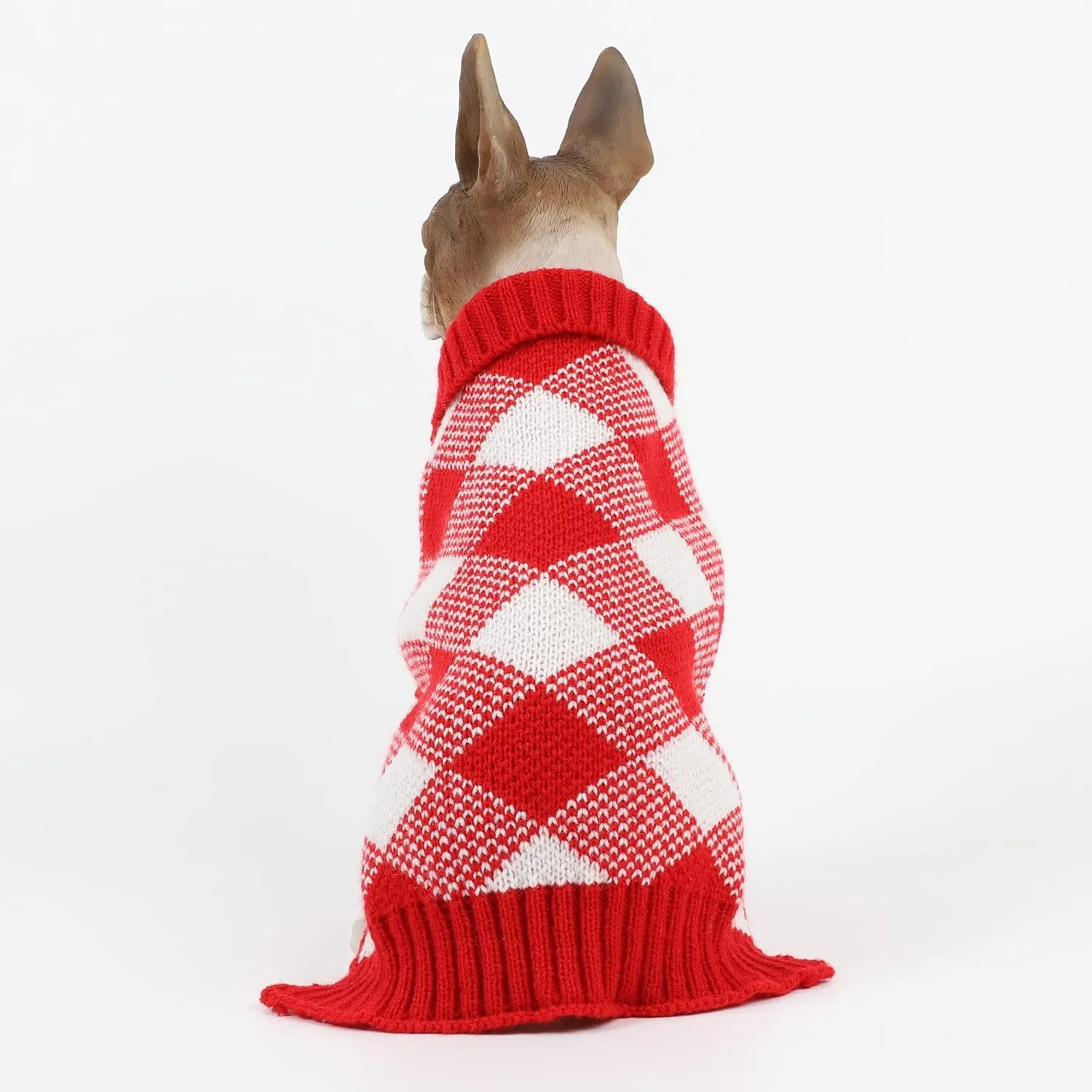 HAPEE Christmas Dog Sweaters for Medium Dogs, Argyle Winter Xmas Pet Clothes