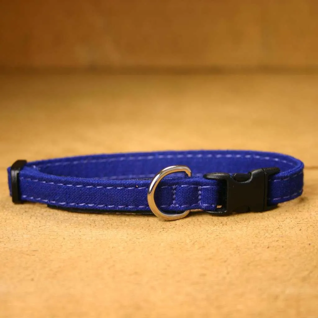 Hemp Toy Dog Collar Blue