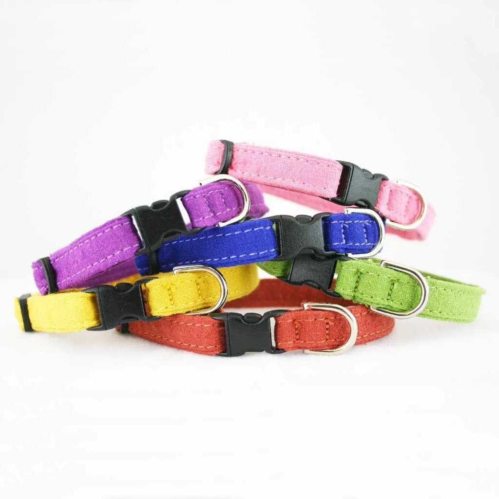 Hemp Toy Dog Collar Blue