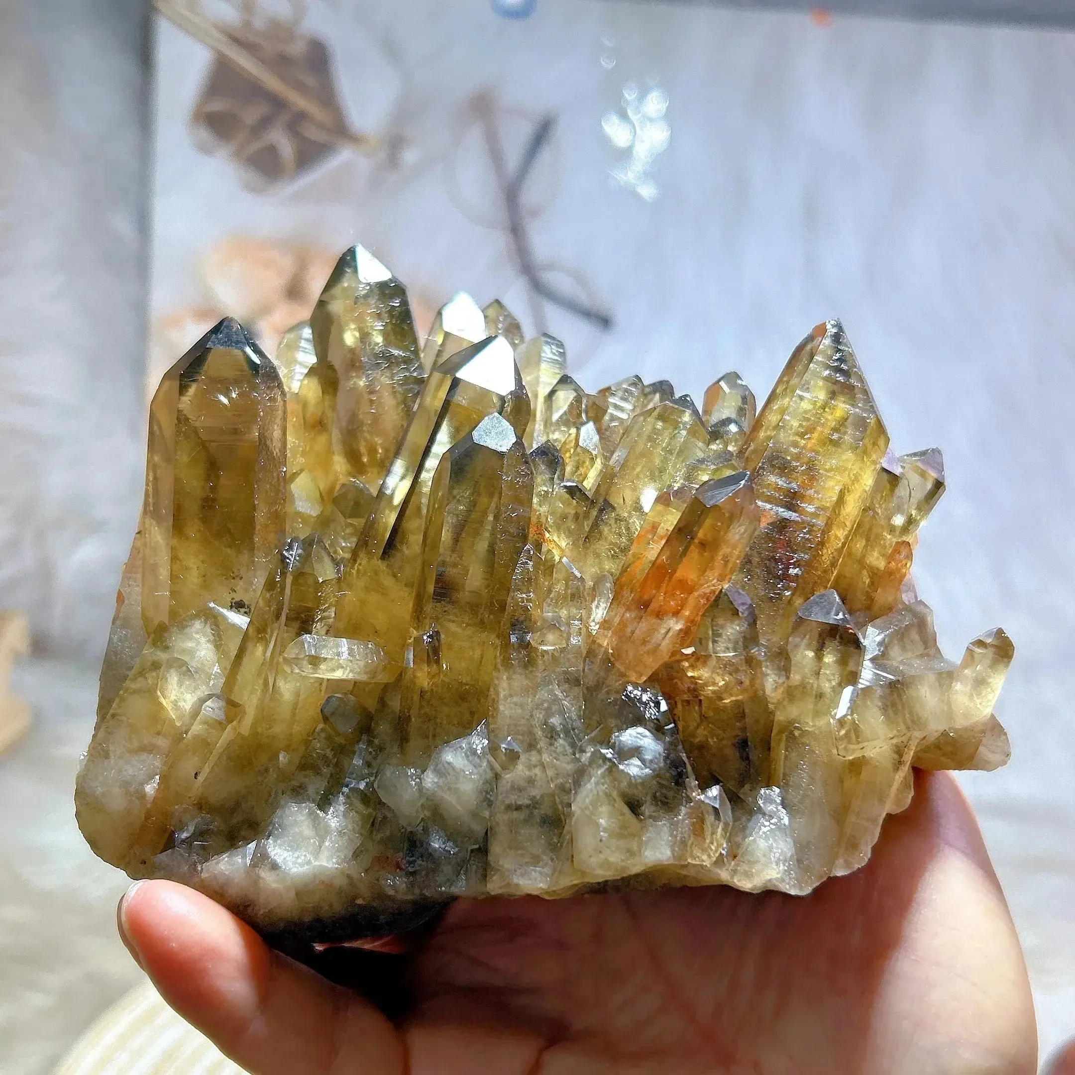 High Quality Smokey Citrine Raw Cluster