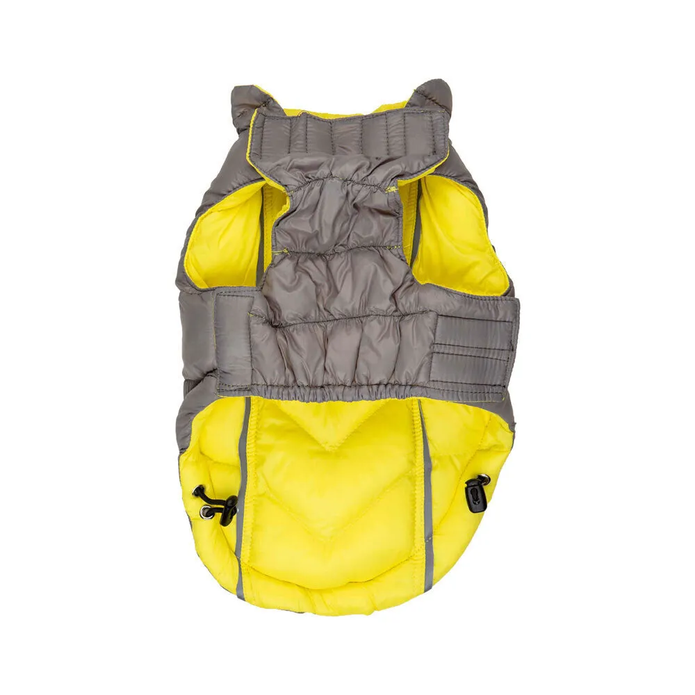 Hip Doggie Featherlite Reversible Coat - Yellow/Grey