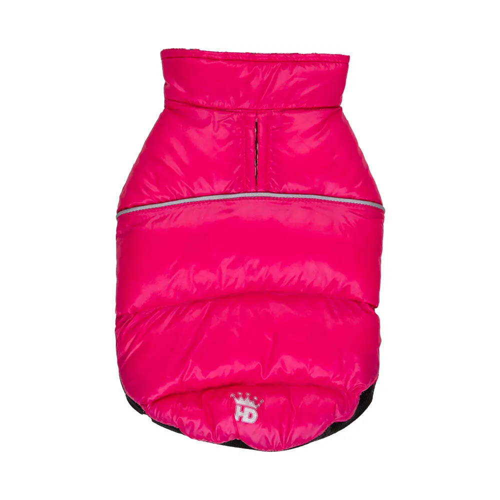 Hip Doggie Flex-Fit Reversible Puffer - Pink/Plaid